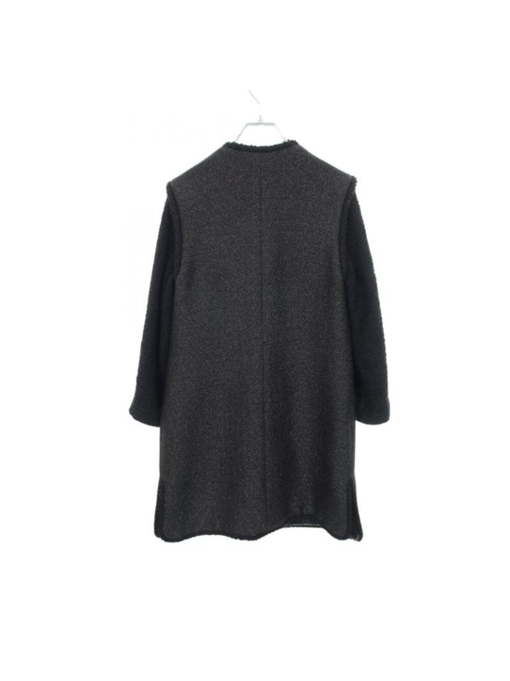 Chanel CC Logo Button Contrast Tweed Nylon Coat - Picture 2 of 9